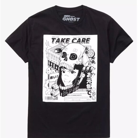 Genki Ghost Take Care 003 GG Girl & Model Ghost T-Shirt Tee Size Small Anime - Picture 1 of 10